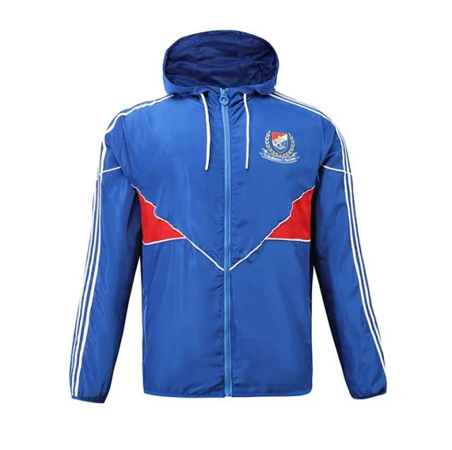 Olympique Lyonnais Jackets Hooded zip-front windbreaker jacket with contrast panels product detail image 15