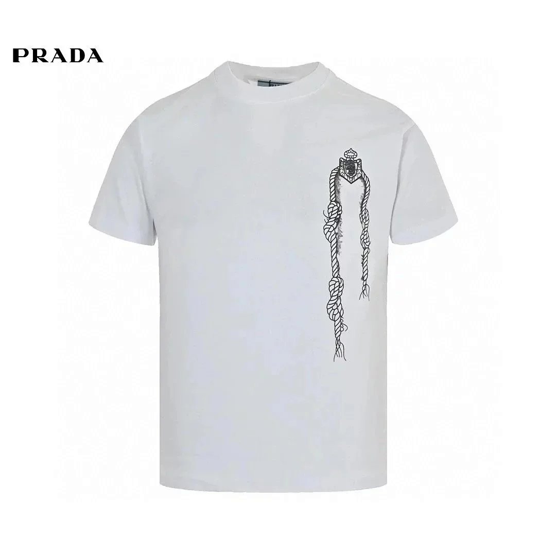Prada Geometric Print Short-Sleeve Shirt Black and White product detail 15 in Litbuy spreadsheet finds