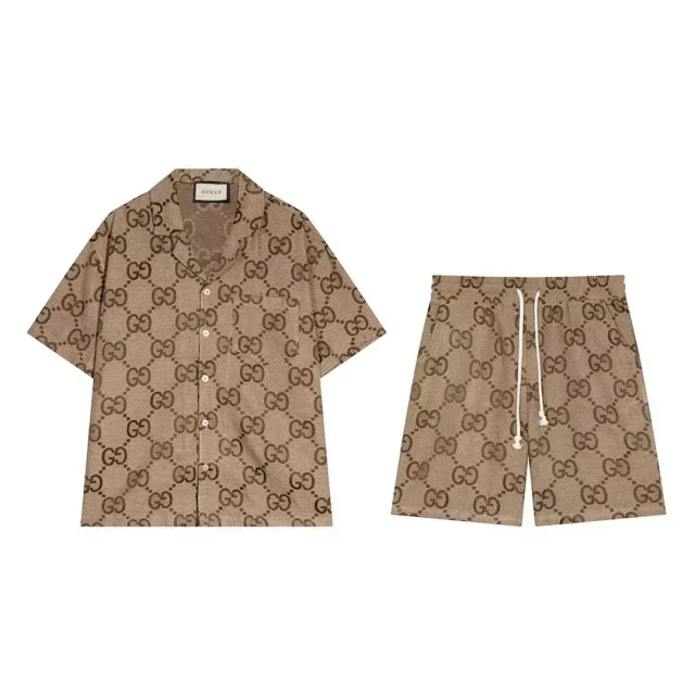 Dior Matching Sets 13-SQ002 Short-Sleeve T-Shirt and Drawstring Shorts Set with All-Over Monogram Pattern product detail image 12