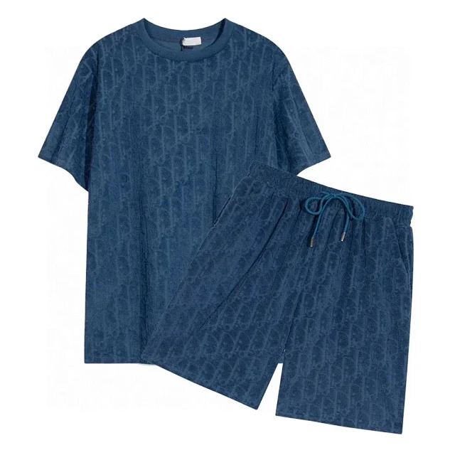 Dior Matching Sets 13-SQ002 Short-Sleeve T-Shirt and Drawstring Shorts Set with All-Over Monogram Pattern product detail image 8