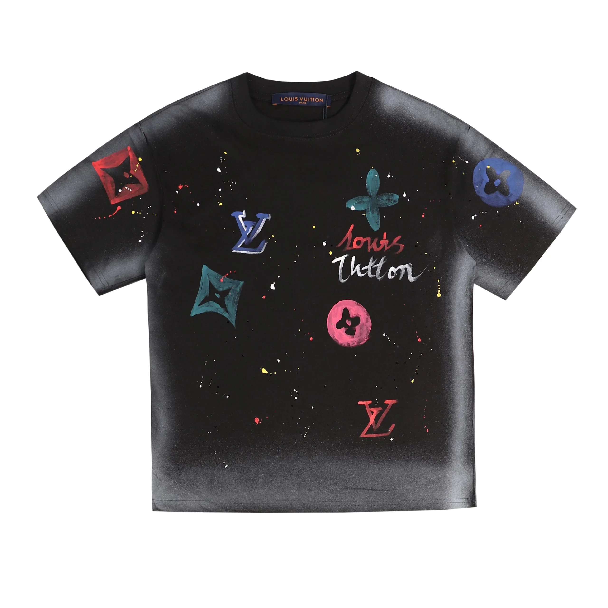 Louis Vuitton Flower LV Logo T-Shirt Black - 14