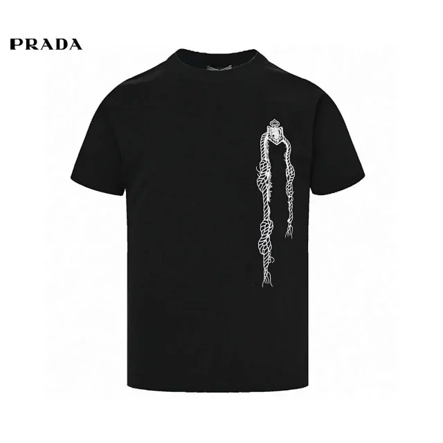 Prada T-Shirts Short-Sleeve Logo Print product detail image 12