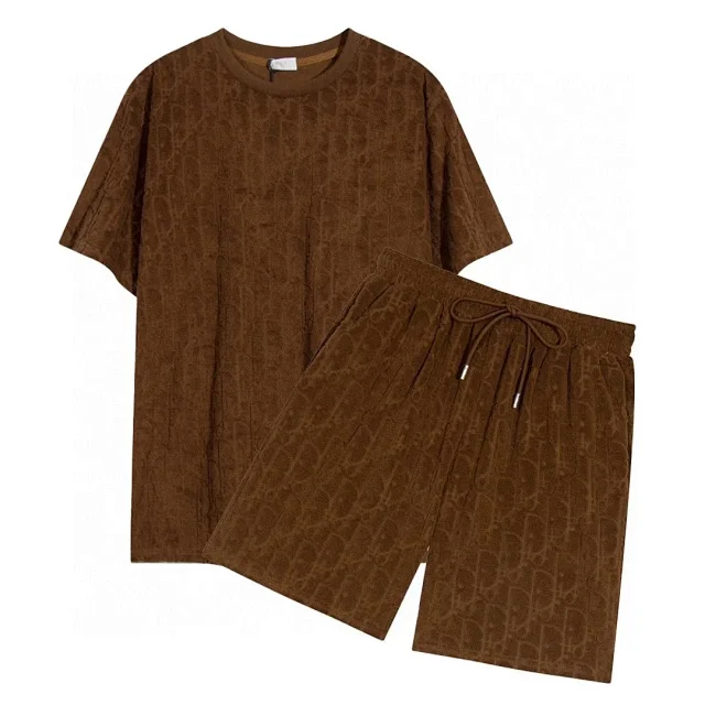 Dior Matching Sets 13-SQ002 Short-Sleeve T-Shirt and Drawstring Shorts Set with All-Over Monogram Pattern product detail image 7