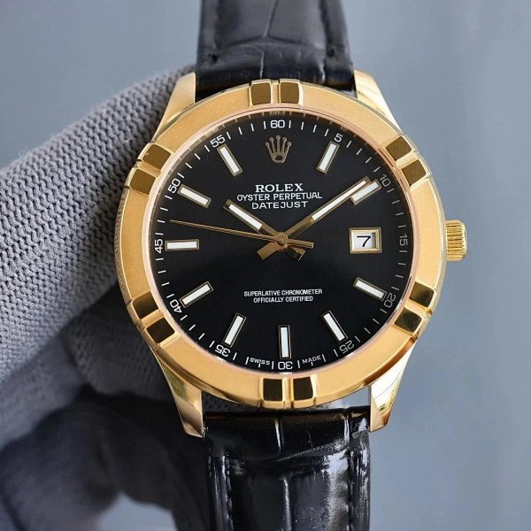 Rolex Oyster Perpetual Datejust Gold Black Dial Mechanical Watch Watches product listing in Litbuy spreadsheet finds