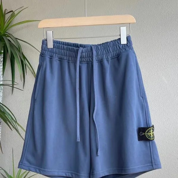 Stone Island Compass Patch Shorts Blue - 1