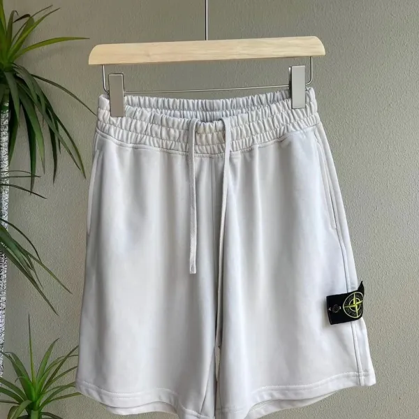 Stone Island Shadow Project White Drawstring Waist Shorts - 1