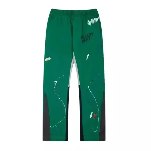 Gallery Dept. Paint-Splatter Track Pants Green - 1