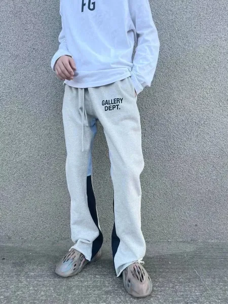 Gallery Dept. Logo Sweatpants Gray with Black Side Panels - 1