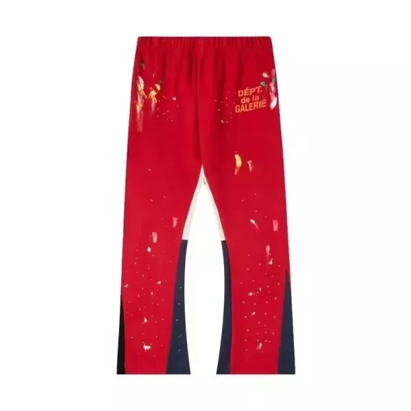 Dept. de la Galerie Paint-Splatter Sweatpants Red - 1