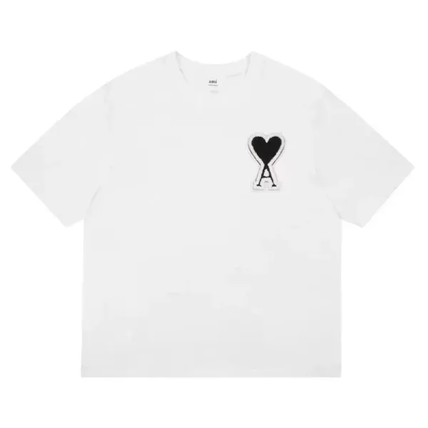 Ami Paris Heart Logo T-Shirt Lavender T-Shirt - 8
