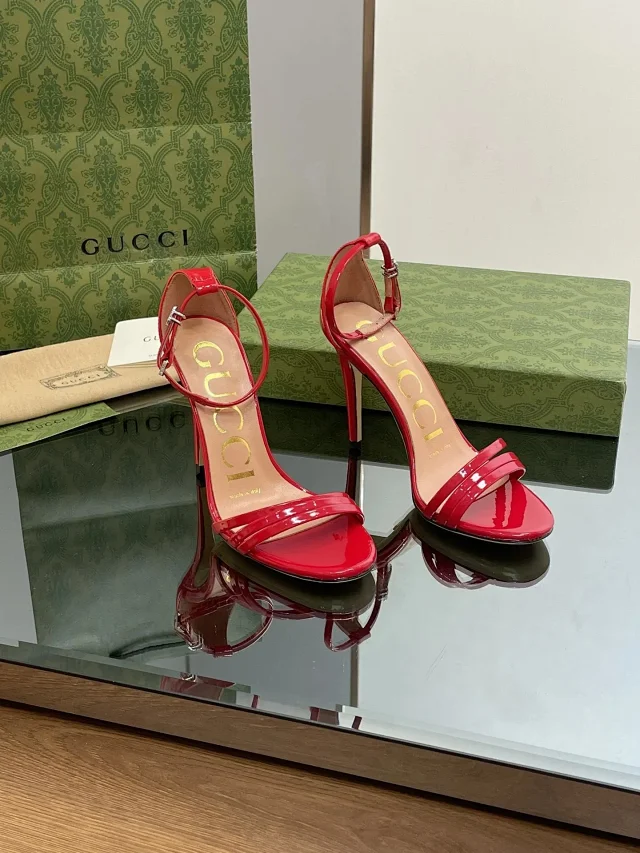 Gucci High Heels Ankle-Strap Triple-Toe-Strap Stiletto Sandals product detail image 4