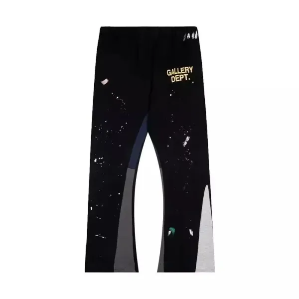 Gallery Dept. Paint Splatter Panelled Pants Black - 1
