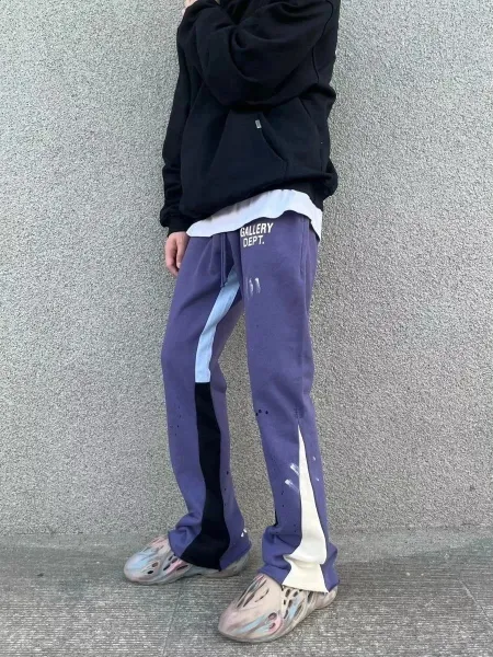 Gallery Dept. Paint-Splatter Track Pants Purple Multicolor Sweatpants - 1