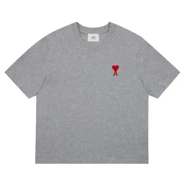 Ami Paris Heart Logo T-Shirt Lavender T-Shirt - 7