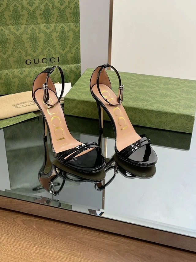 Gucci High Heels Ankle-Strap Triple-Toe-Strap Stiletto Sandals product detail image 3