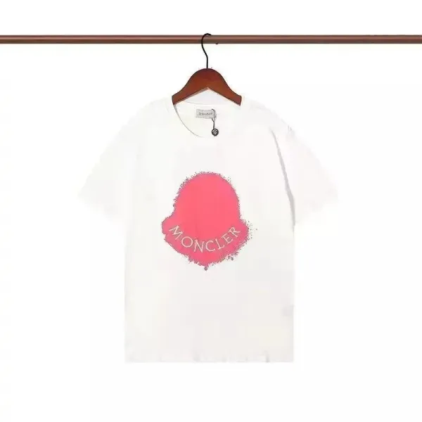 Moncler Spray-Paint Logo White T-Shirt - 1