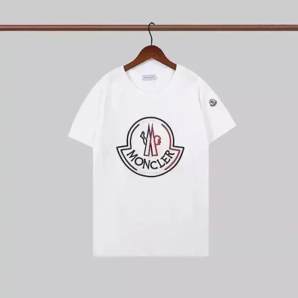 Moncler Logo Print White T-Shirt - 1