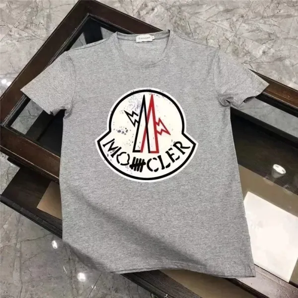 Moncler Logo Print Gray T-Shirt - 1