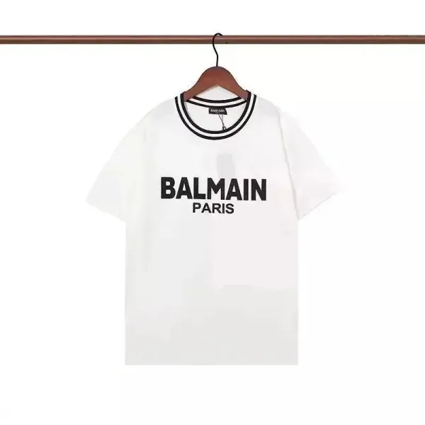 Balmain Paris Logo Print White T-Shirt - 1