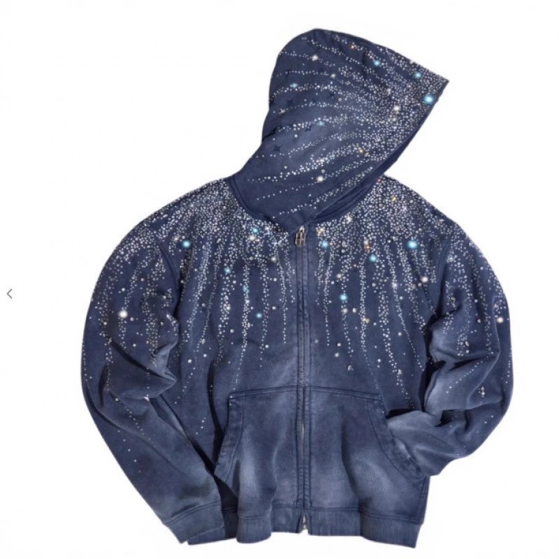 Unisex Zip-Up Hoodie With Galaxy Skull And Butterfly Print