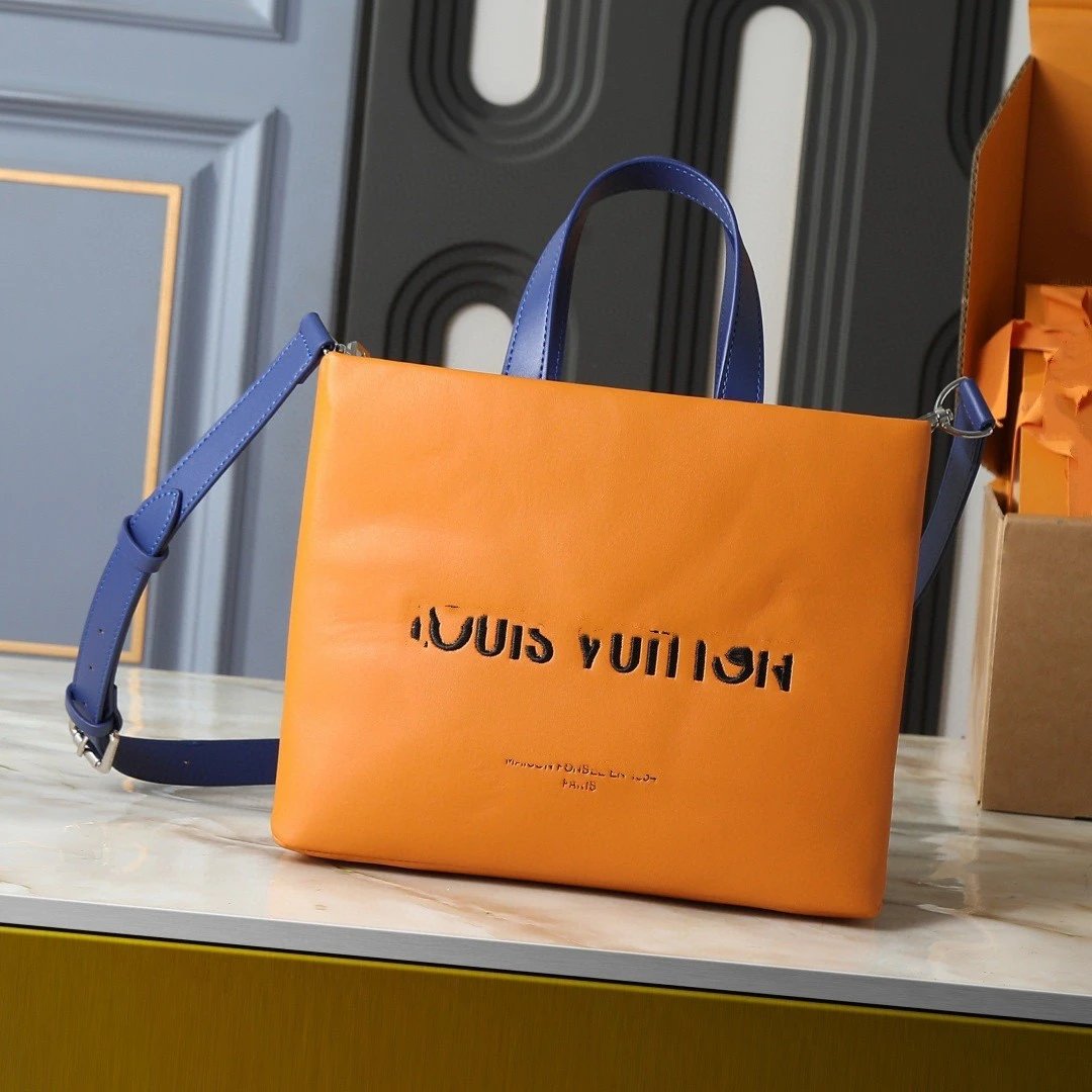 Louis Vuitton Orange Leather OnTheGo Tote Bag