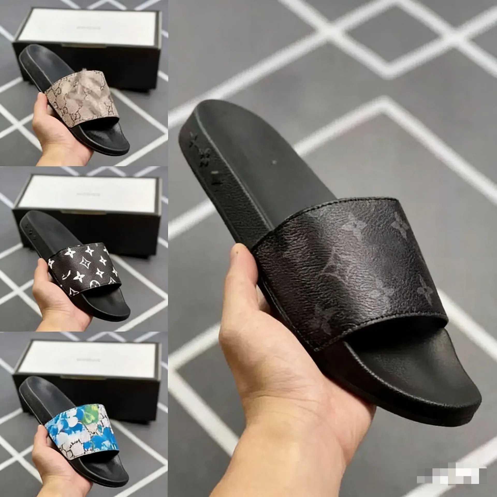 Louis Vuitton Monogram Leather Slide Sandal