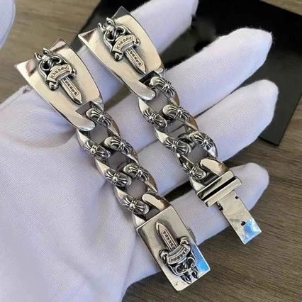 Punk Style Silver Tone Metal Watch Band with Cross and Dagger Links