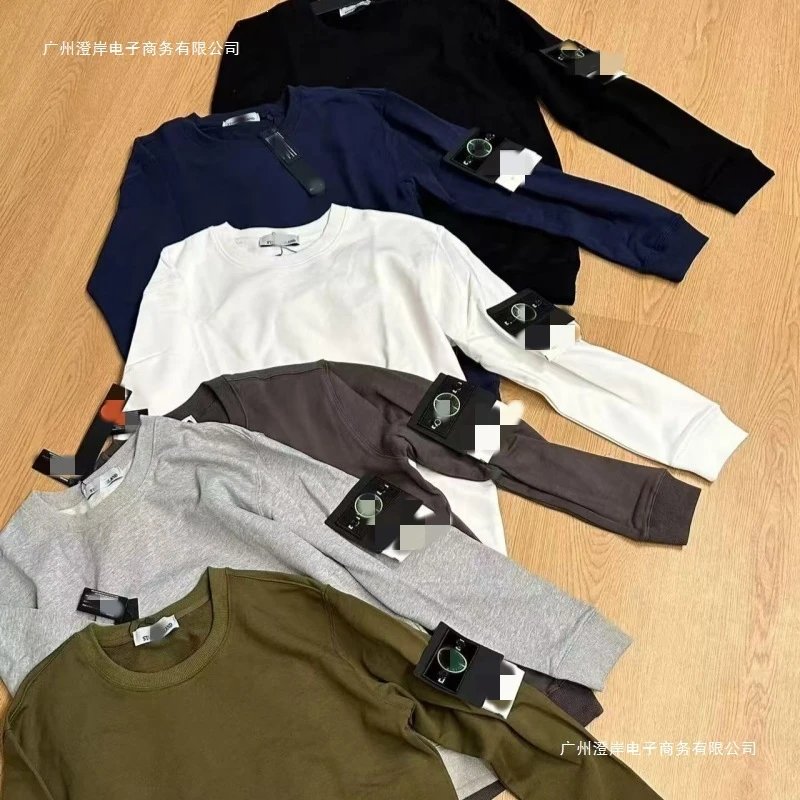 Stone Island Cotton Crewneck Long Sleeve T-Shirt