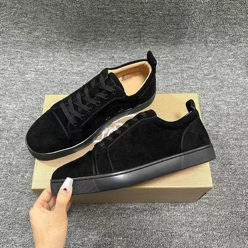 Men's Low-Top Sneaker with Studded Toe Cap in Suede or Leather