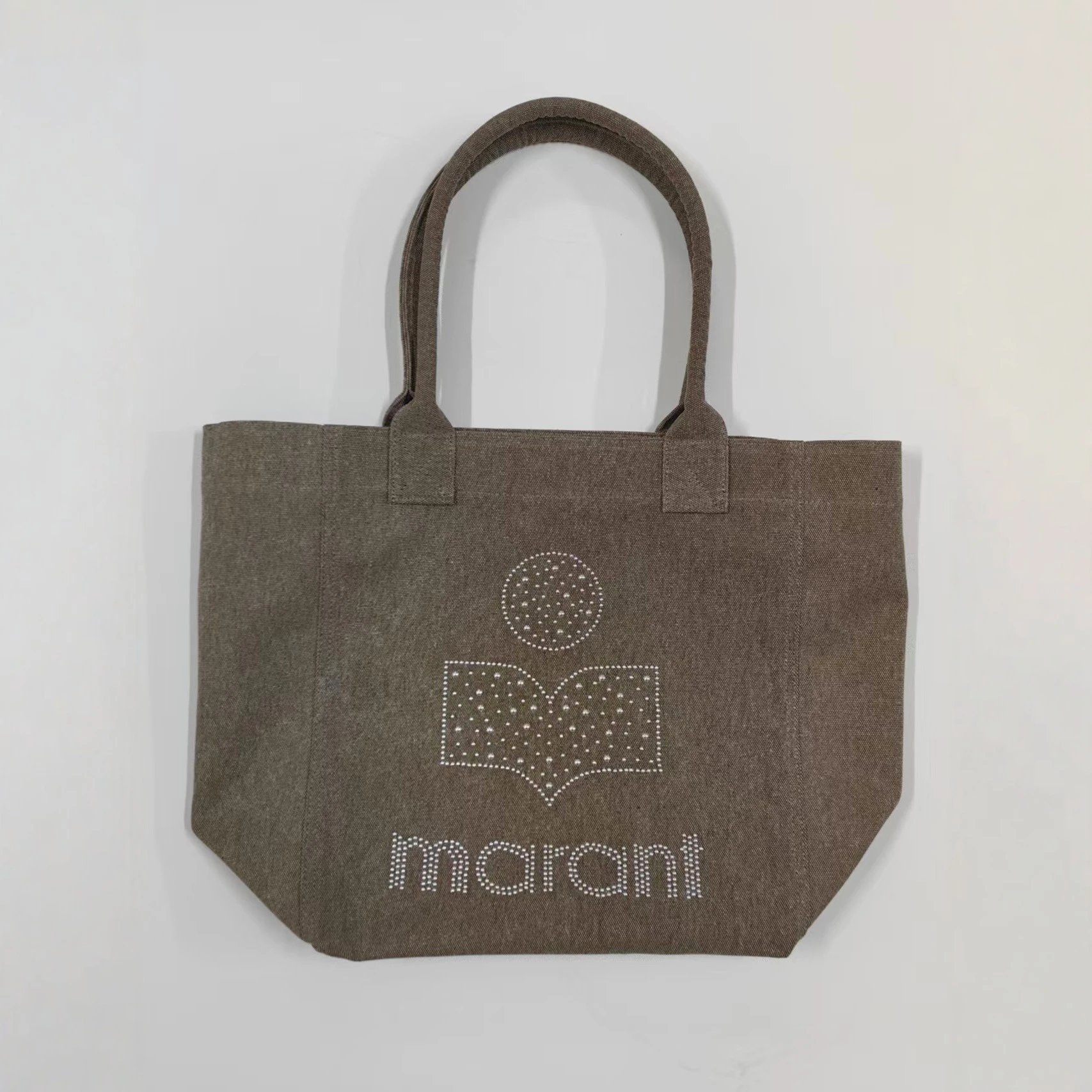 Isabel Marant Canvas Tote Bag with Rhinestone Logo