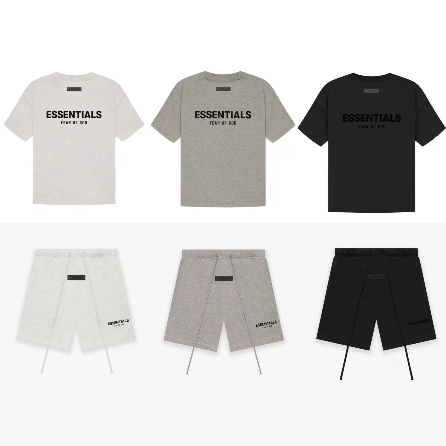 Fear of God Essentials Flocked Logo T-Shirt and Shorts Set