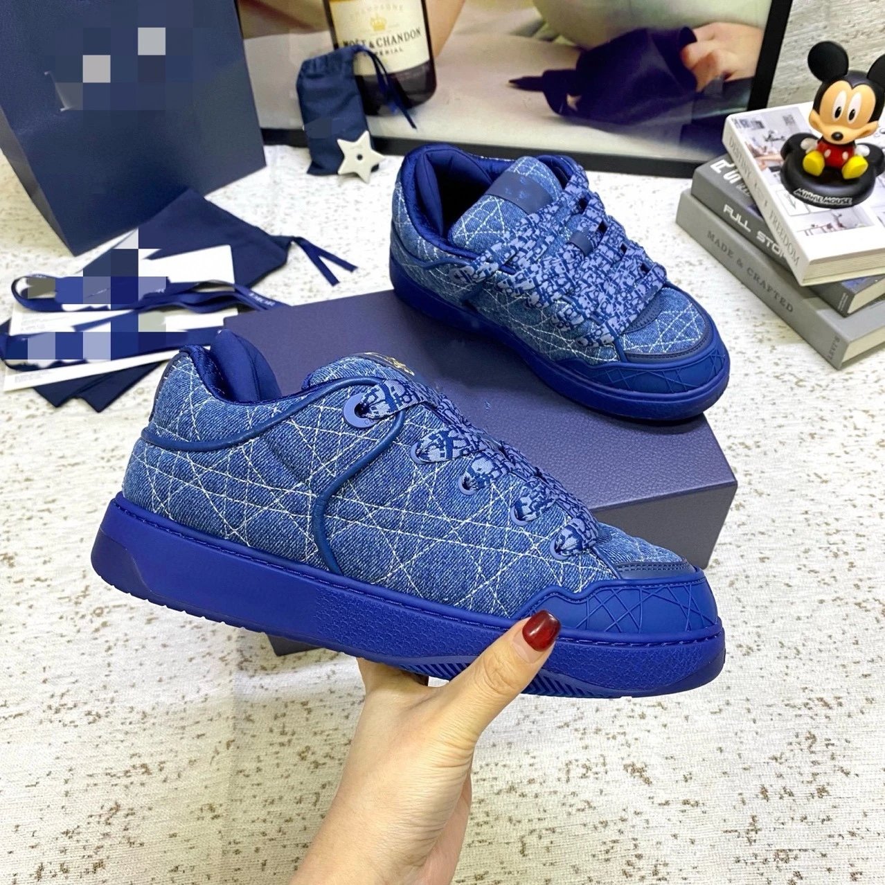 Dior B23 Low-Top Sneaker with Oblique Canvas and Quilted Toe