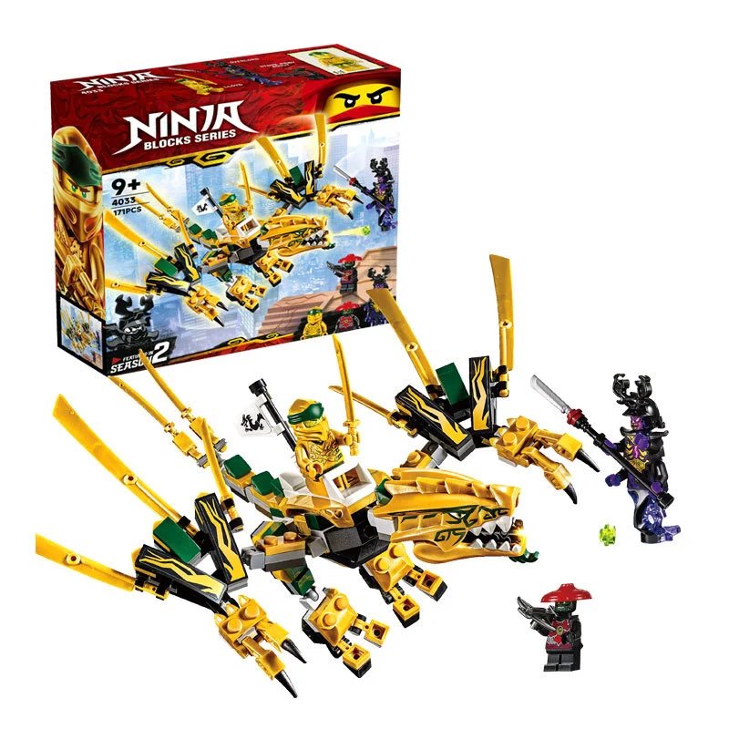 Ninja Blocks Series Golden Dragon Mechanical Beast Building Set with Minifigures