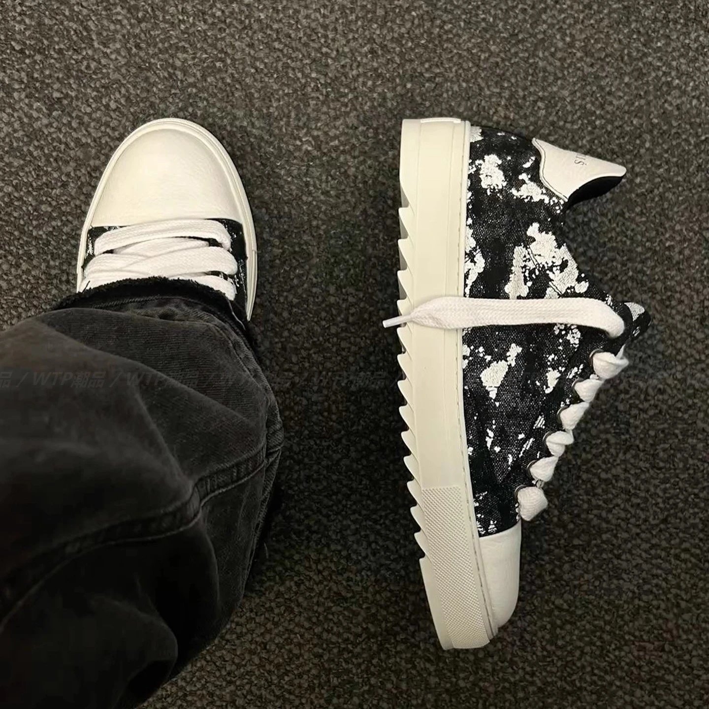 Numeris Low-Top Sneakers with Textured Upper and Serrated Sole