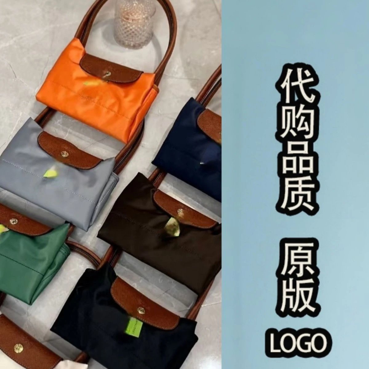 Longchamp Le Pliage Nylon Tote Bag With Leather Flap