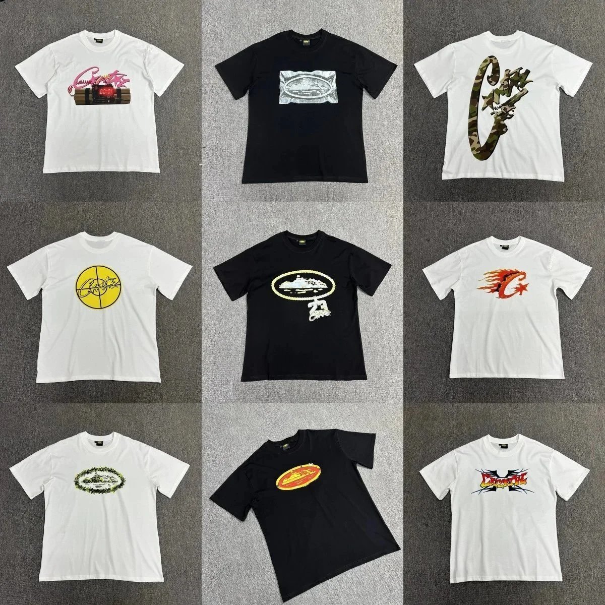 C * o * r * t * e * i * z * * Summer new retro printed men's and women's trendy loose casual short sleeved T-shirt collection 1