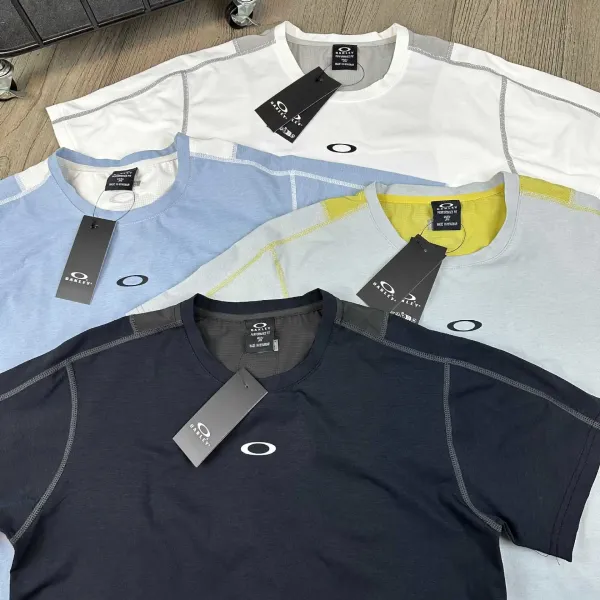 Oakley Performance Tee Light Gray with Yellow Accents T-Shirt - 14