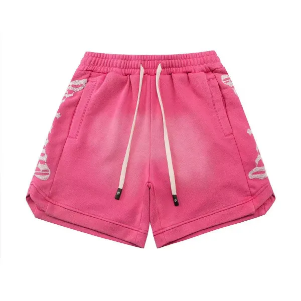 Design Embellished Logo Shorts Black - 7