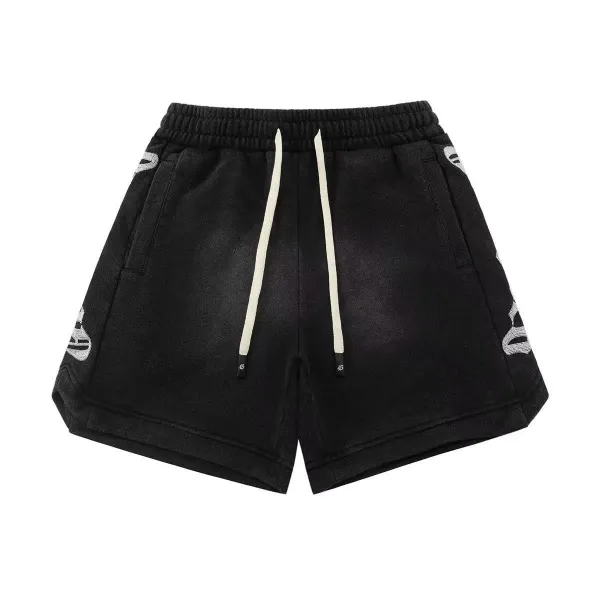 Design Embellished Logo Shorts Black - 5