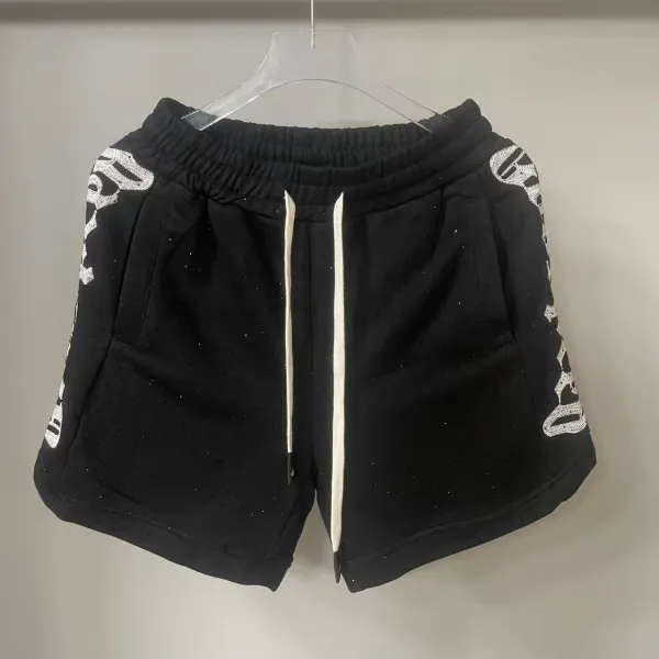 Design Embellished Logo Shorts Black - 1