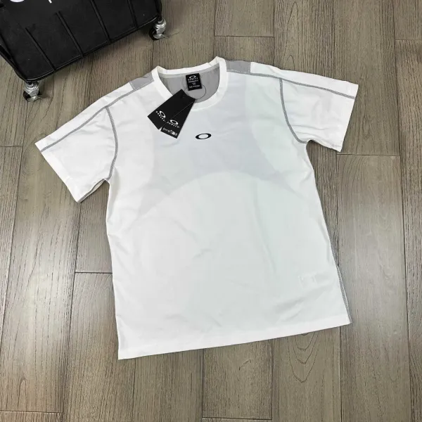 Oakley Performance T-Shirt White with Reflective Stitching - 1