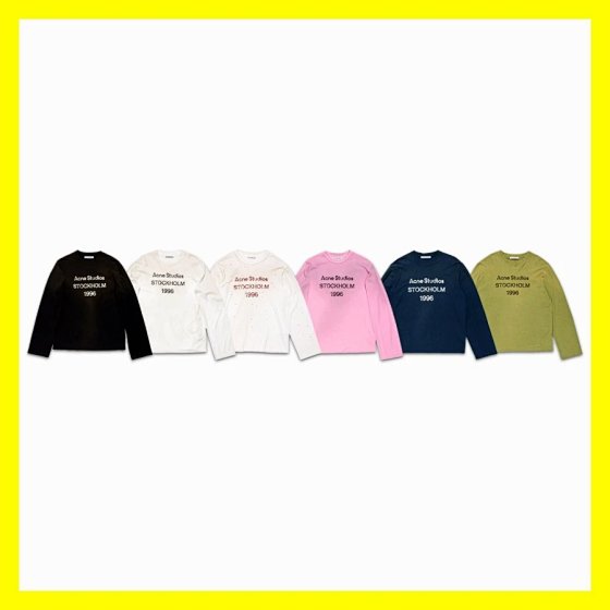 Cross border INS fashion brand AC1996 washed and worn out letter printed high street long sleeved loose fitting couple T-shirt - eps