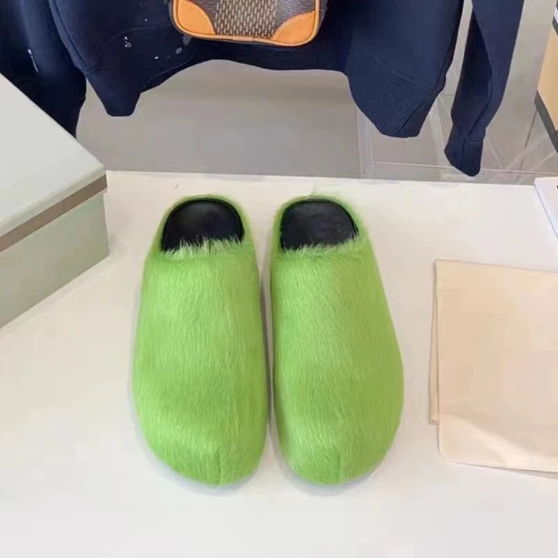 真皮马毛包头半拖鞋 4