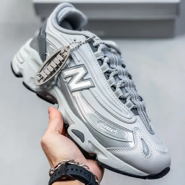 New Balance 9060 Silver Metallic Chunky Sneakers - 1