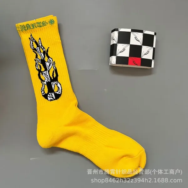 Design Pixel Flame Graphic Sock Green - 21