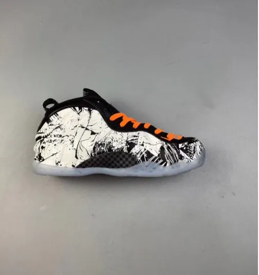 Nike Foamposite One 'Splatter' White/Black/Orange Sneakers - 1