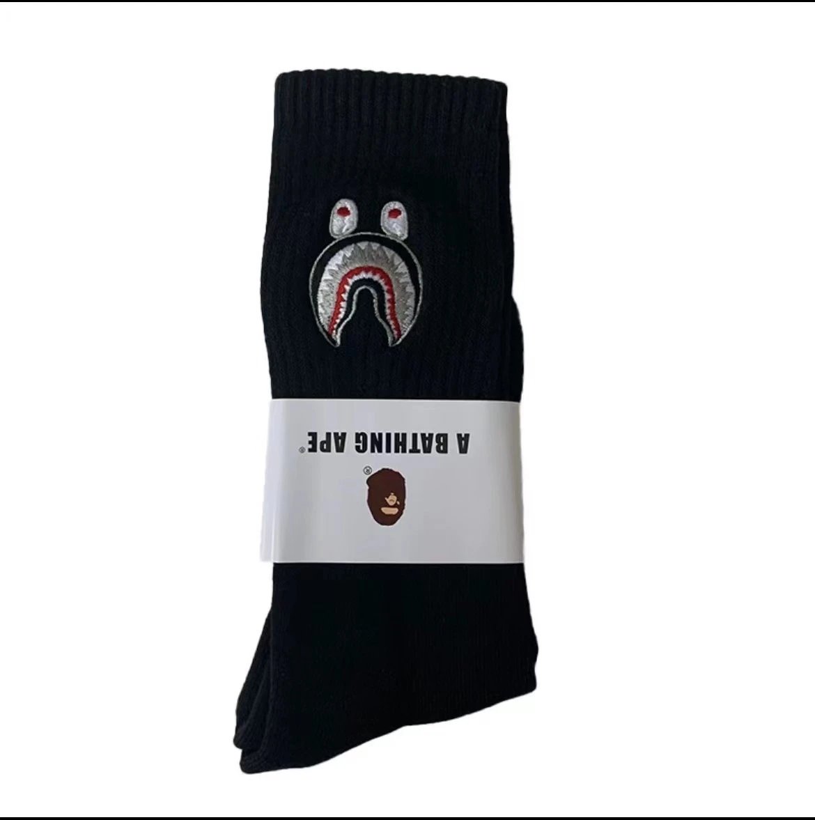 Black long-tube shark embroidery SKU image