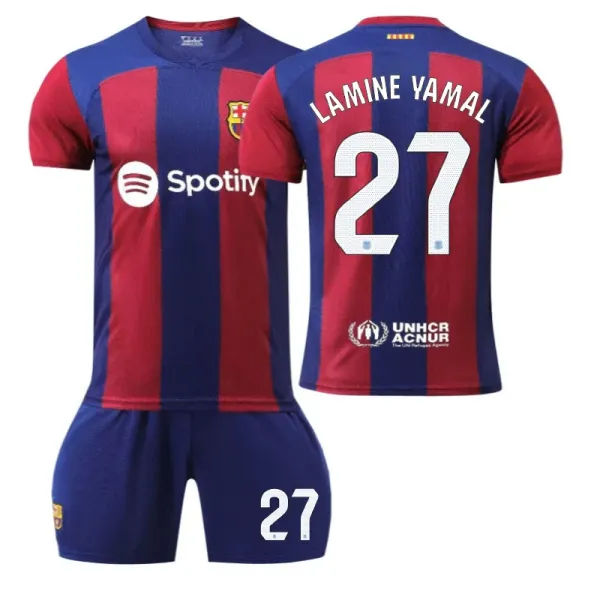 FC Barcelona Lamine Yamal 27 Home Jersey Set Navy Red - 1
