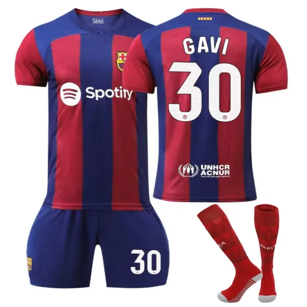FC Barcelona Lionel Messi Home Kit 2022-23 Red Blue Jersey Set - 2