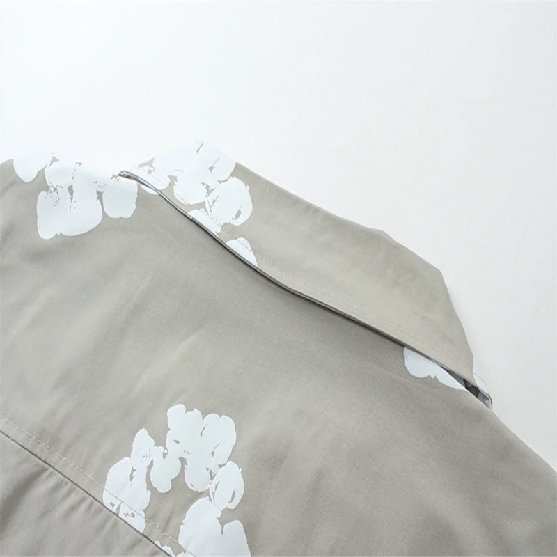 Design Floral Print Elastic Waist Shorts Green - 17